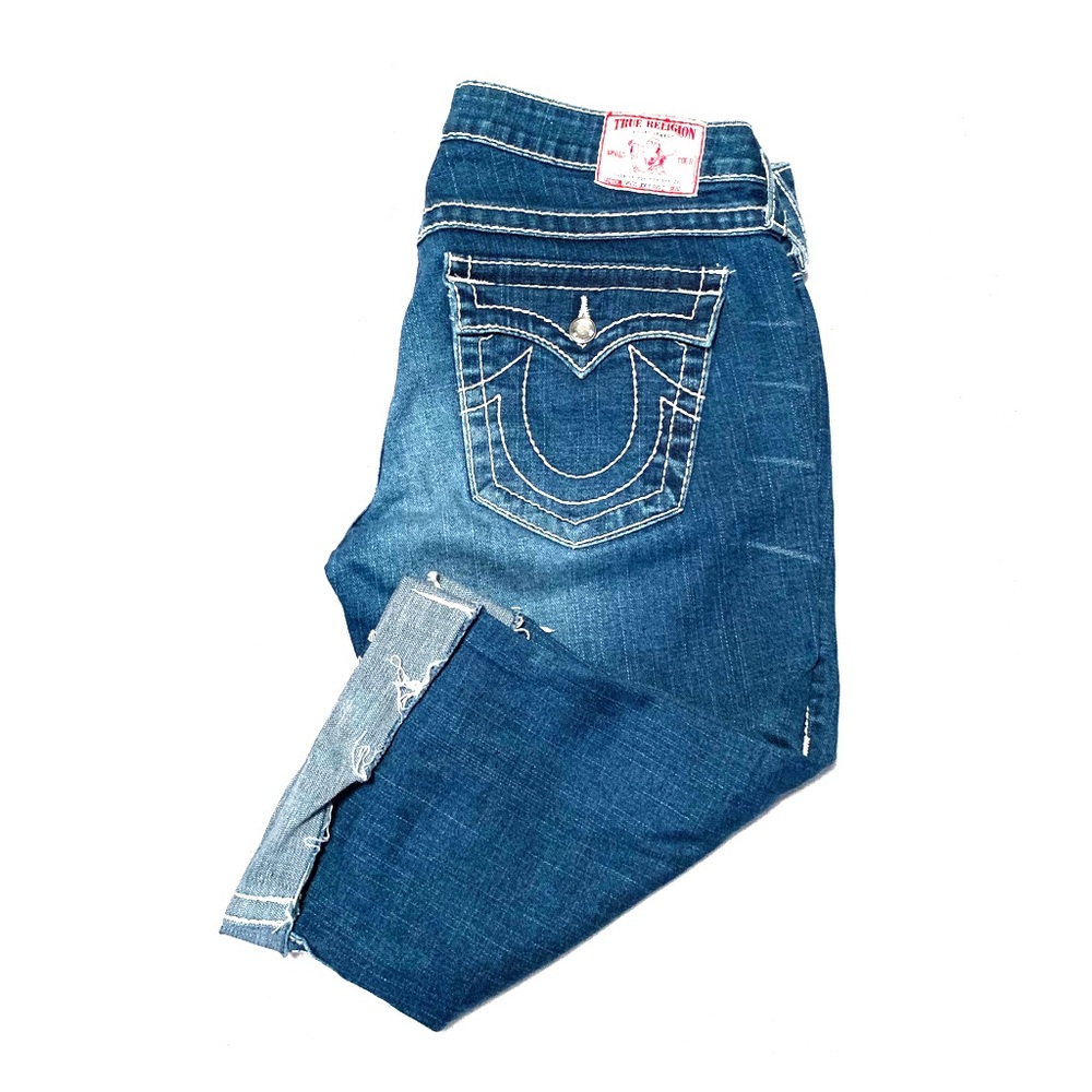 True Religion Cropped Capris Size 30 EUC!